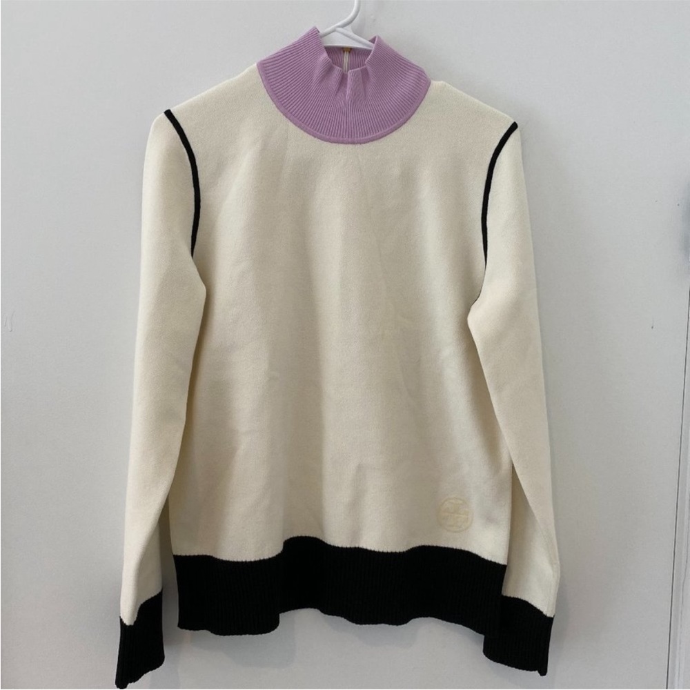 NWT Tory Burch Color-Block Turtleneck XL - Picture 5 of 10
